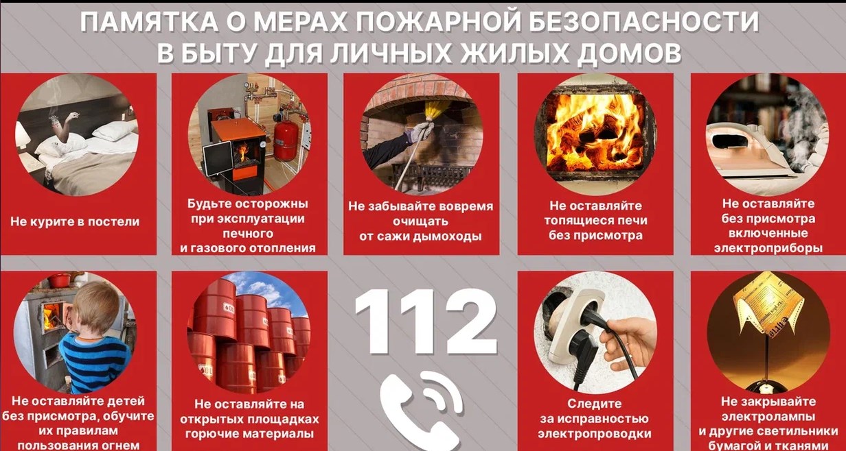 Информация для граждан по соблюдению правил пожарной безопасности.