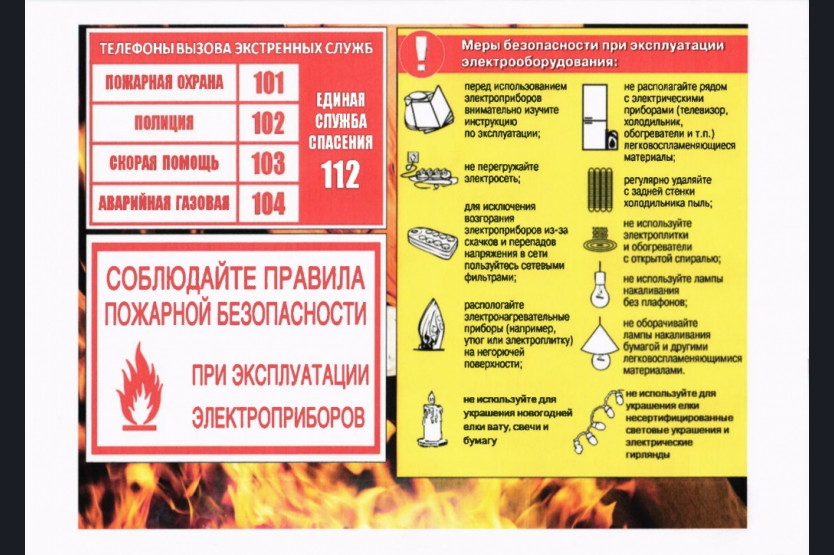 Информация для граждан по соблюдению правил пожарной безопасности.