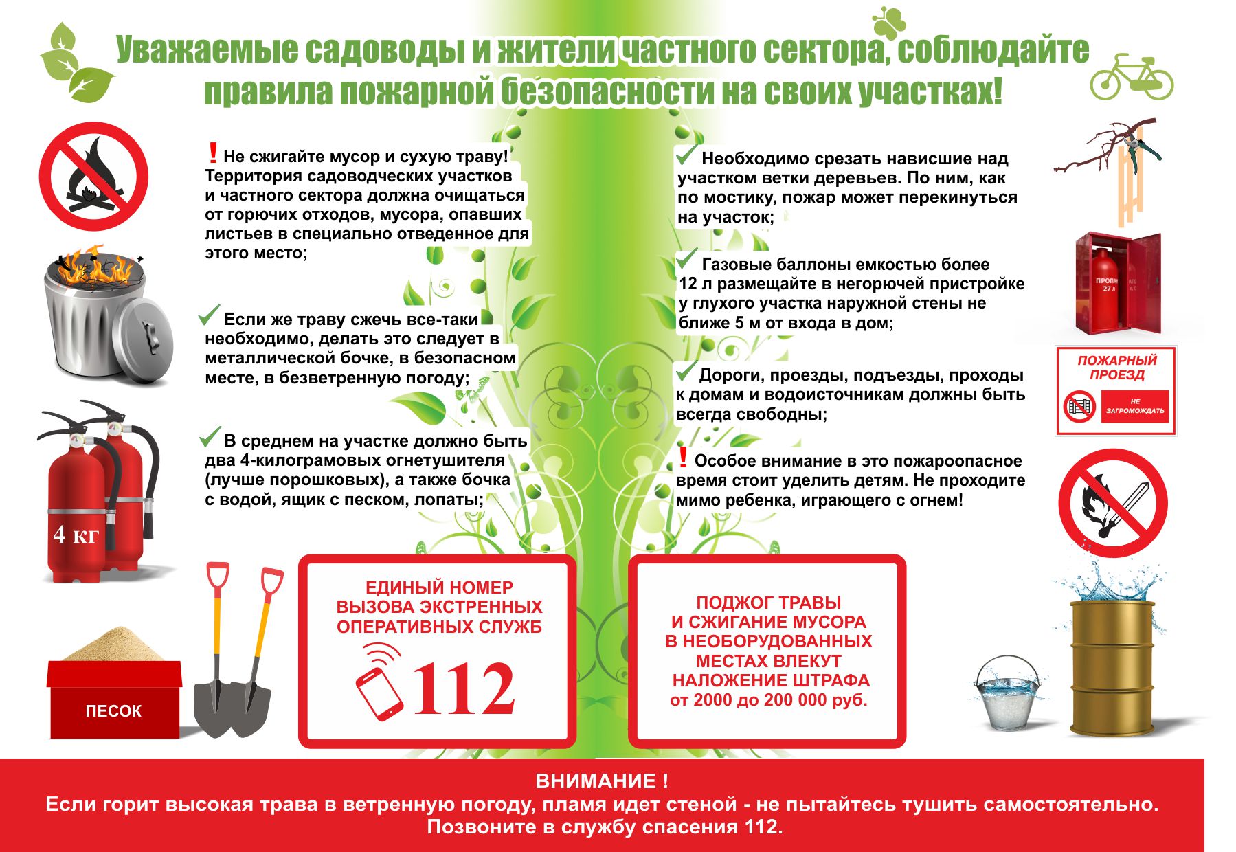 Информация для граждан по соблюдению правил пожарной безопасности.