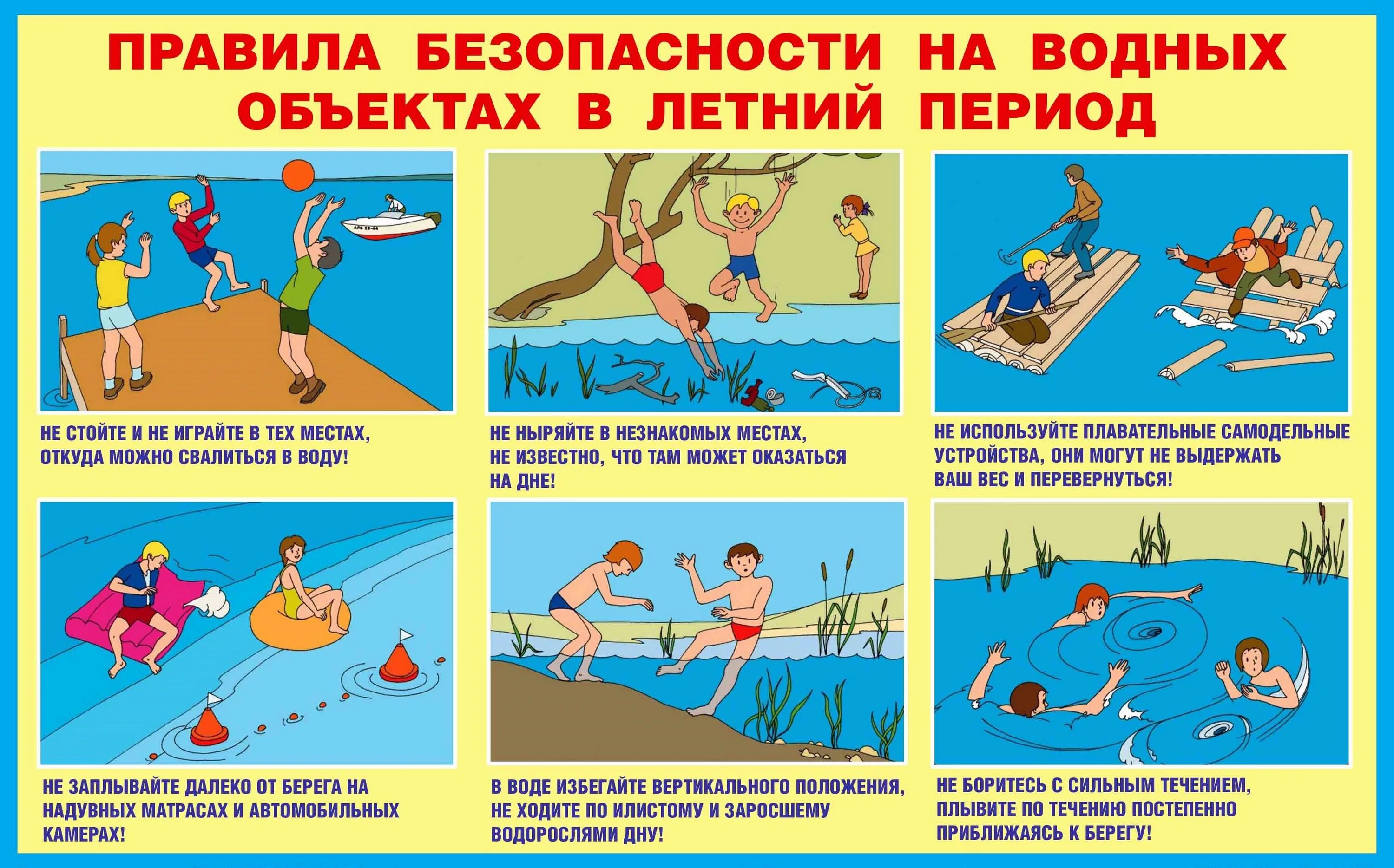 Правила безопасности детей на водных объектах.