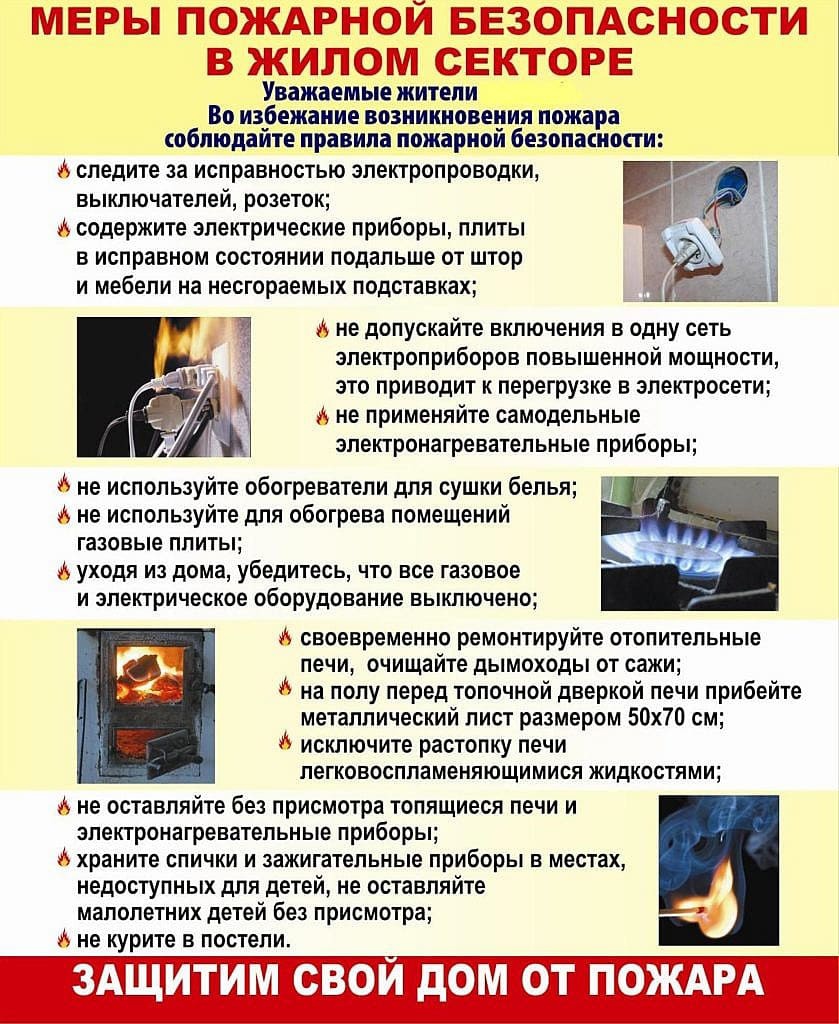 Информация для граждан по соблюдению правил пожарной безопасности.